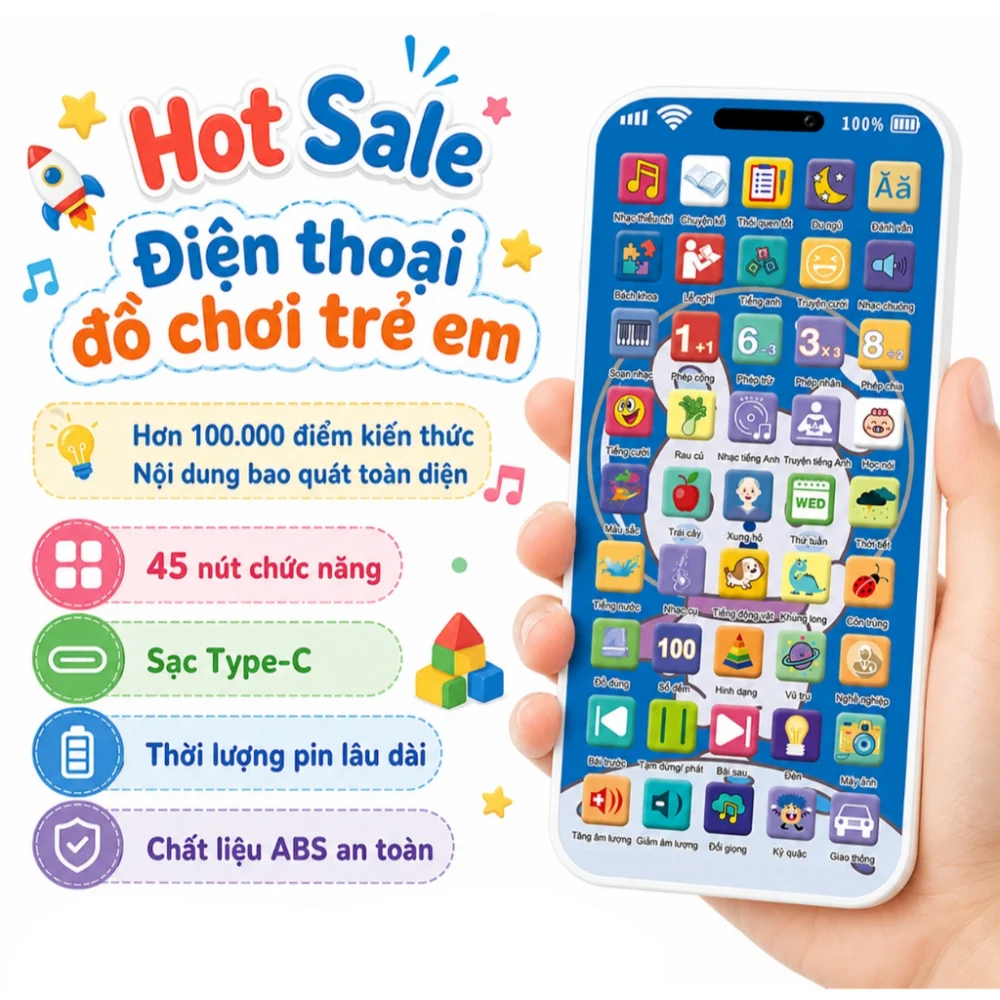 Giao Nhanh điện thoại đồ chơi trẻ em giáo dục nhạc thiếu nhi đèn LED âm thanh sống động bé 1-6 tuổi quà tặng có nhạc điện thoại đồ chơi trẻ em - đánh giá thực tế