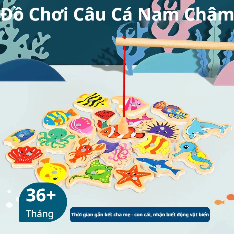 bộ đồ chơi câu cá gỗ từ - 15/31/51/63/83PCs Gỗ Từ Trò Chơi Câu Cá Bộ Đồ Chơi - đánh giá thực tế